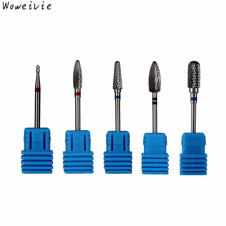 

High Quality 5PC Manicure Accessories Carbide Drill Bits Nail Drill Bit Nail Polish Tool Free Shipping