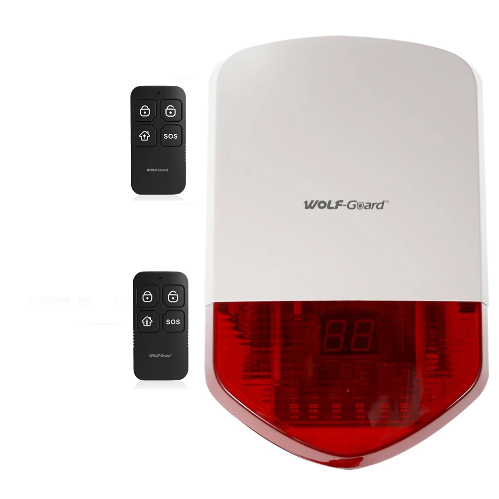 Wolf Guard Wireless Outdoor Alarm Siren as Simple Home Security Burglar