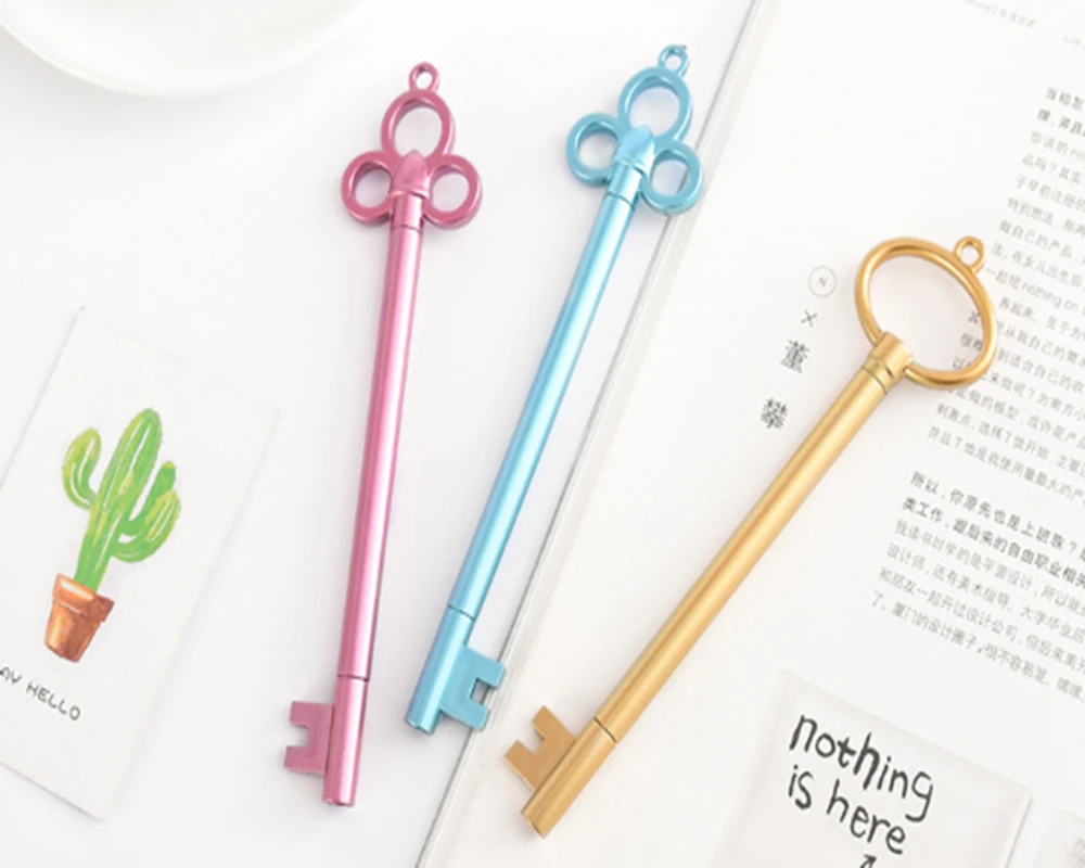 

3 PCS/lot 0.38mm Creative Key Modeling Cute Black Ink Gel Pens for Student Stationery Marker Pen Chancery Office School Supplie