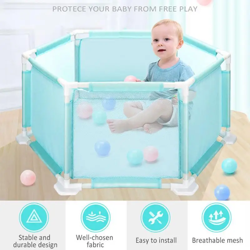Online Anak Hexagonal Boks Playard Mainan Dicuci Bola Laut Renang untuk Bayi Balita Bayi Baru Lahir Bayi Aman merangkak