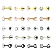 1 шт., стальная Хрустальная хрящевая спираль, штанга, пирсинг для ушей, 16 г, серьги в форме раковины, спираль, пирсинг для сексуальных девушек, ювелирные изделия