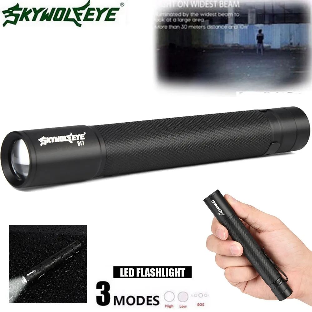 

Q5 AA/14500 3Mode ZOOM LED Super Bright Flashlight MINI Police Torch Tial White Clicky 2-4 files 58g 143*20*19mm #5S12