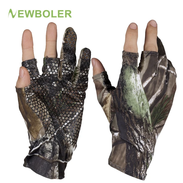 US $3.58 BOLER Fingerless Hunting Fishing Camo Gel Glove Camouflage Comfortable Anti Slip Elastic Fishing Gl