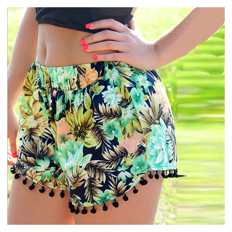 2016 New Fashion Women Loose Cute Shorts Party Casual Style Flower