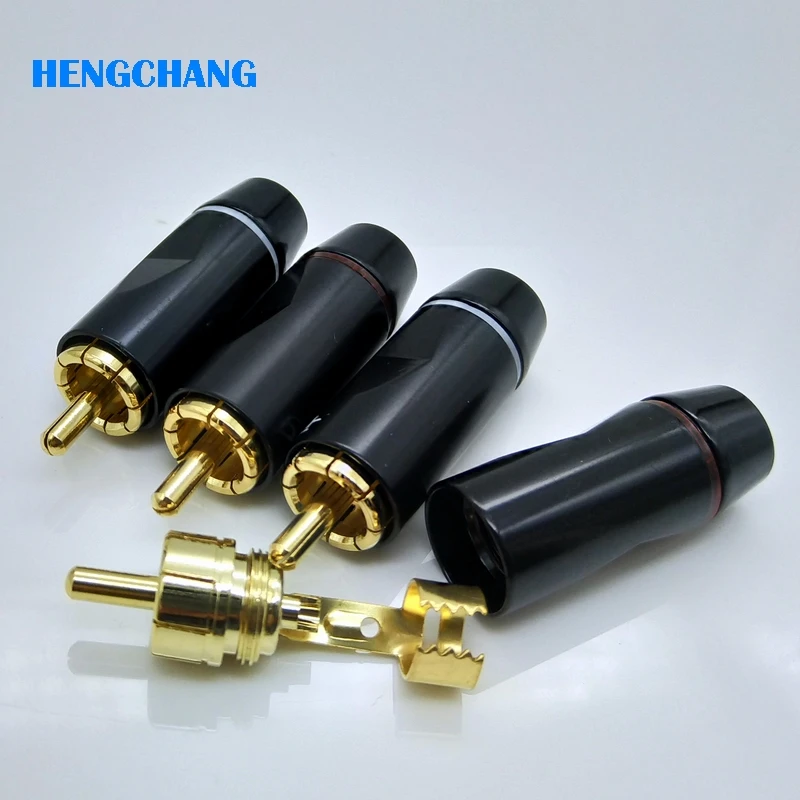 Позолоченный разъем RCA профессиональный динамик устройства A/V 4 шт./лот|connector amp|rca