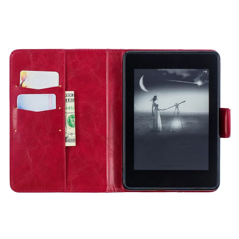 Ультра тонкий умный кожаный магнитный чехол для Amazon Kindle Paperwhite 10. Поколение 2018 12