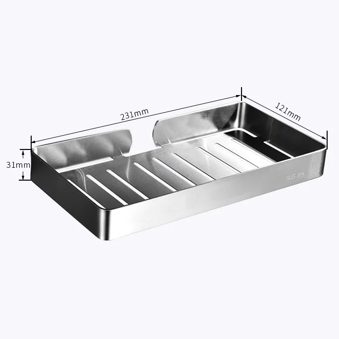 Silver bathroom storage soap holder 304 stainless steel soap rack creative wall hanging soap drain shelves bathroom organizer Silver bathroom storage soap holder 304 stainless steel soap rack creative wall hanging soap drain shelves bathroom organizer