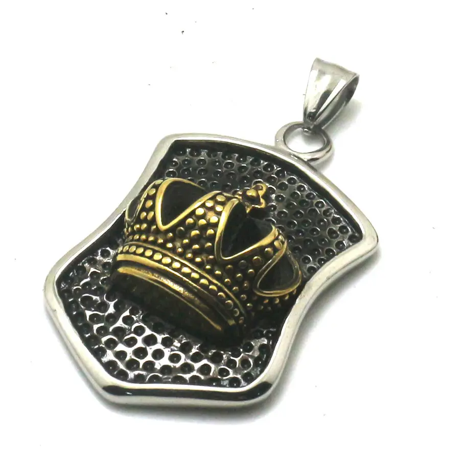 

Men 316L Stainless Steel Cool Punk Gothic Golden Crown Newest Pendant