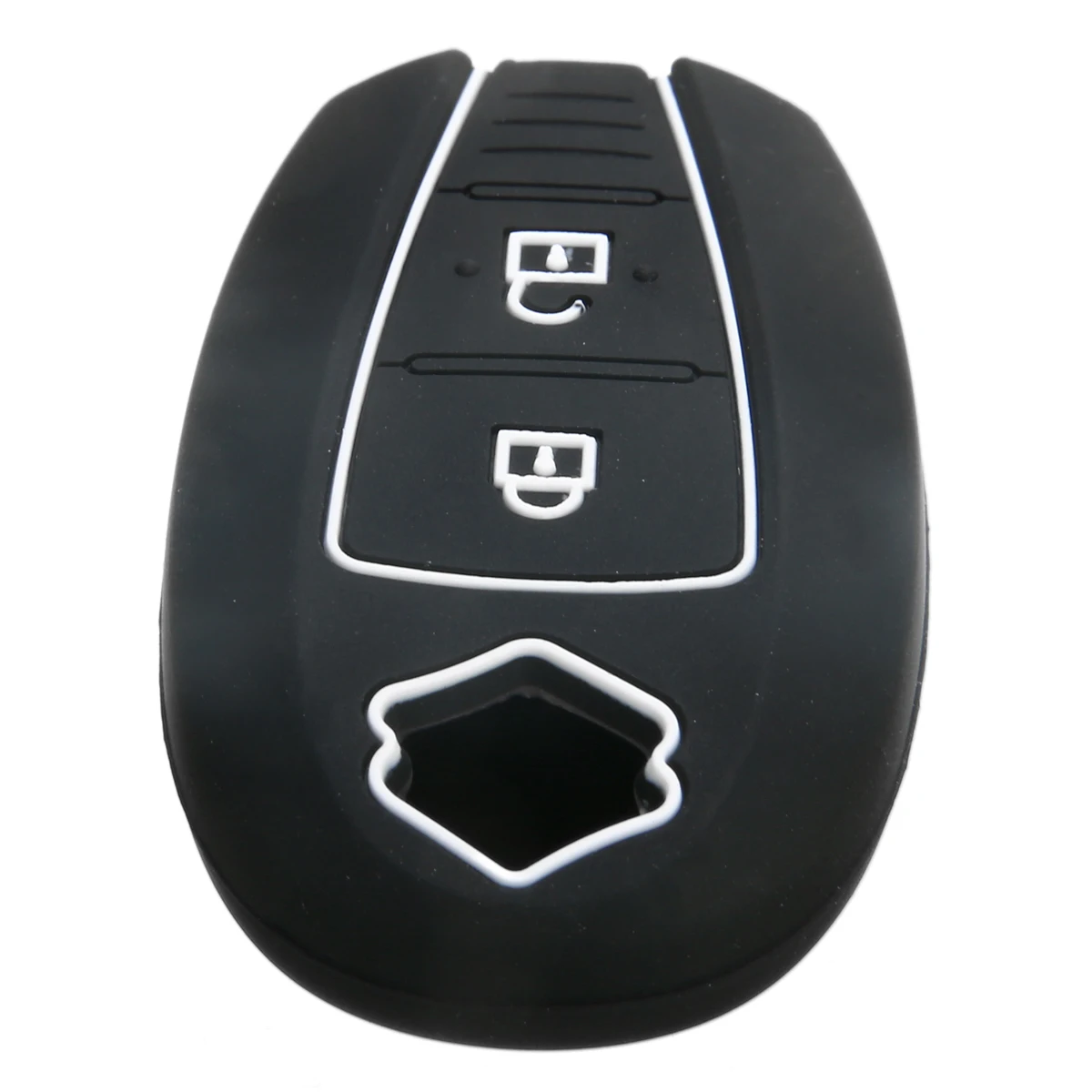 With LOGO Black 2 Buttons Silicone Rubber Car Key Cover Case For Suzuki Vitara Swift Ignis Kizashi SX4 Baleno