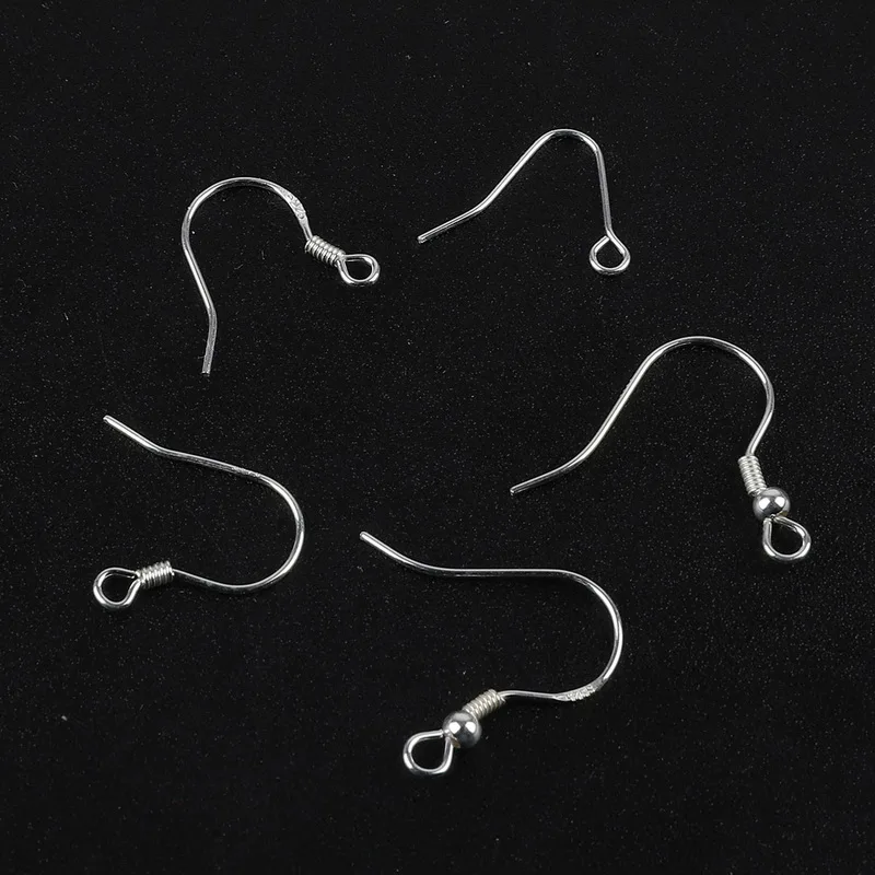 

New 1 Pair Genuine 925 Sterling Silver Earring Hooks Fashion Findings Clasp Accessories For Jewelry Making Parts Ear Hooks