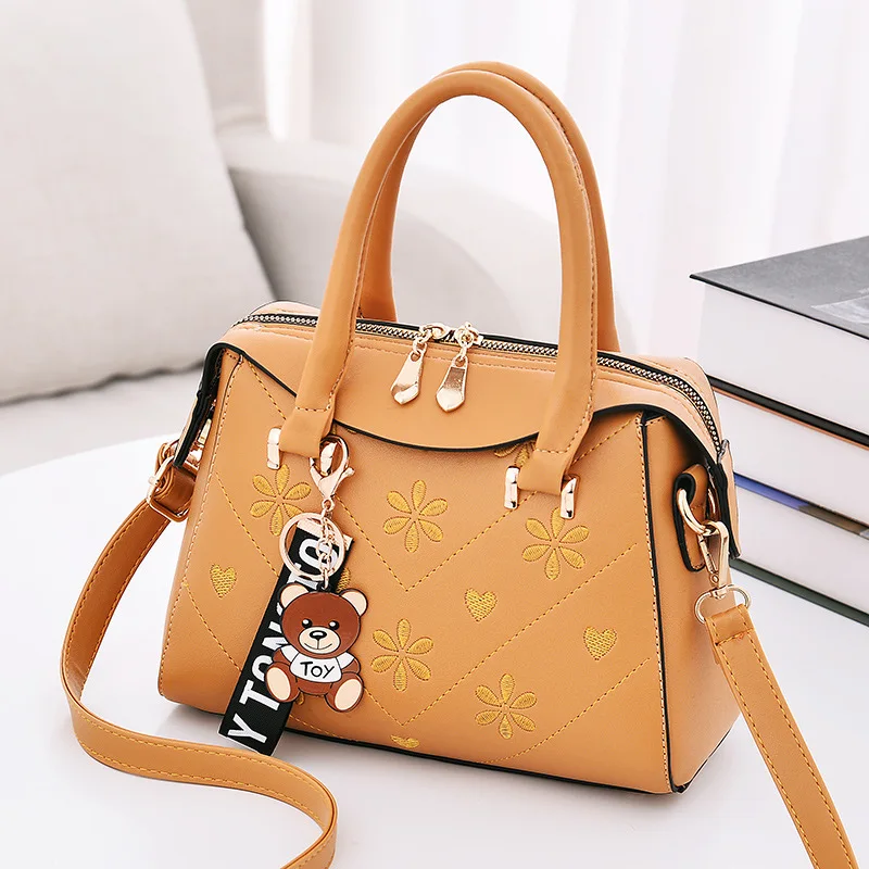 

Women Shoulder Crossbody Bag Female Flower Embroidery Handbag for Women Messenger Bags Ladies PU Leather Satchel Purse Tote Bag