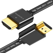 1.4Version High quality thin hdmi Flat cable Gold Plated Plug Male-Male HDMI Cable 1080p 3D  0.3m 0.5M 1M 1.5M