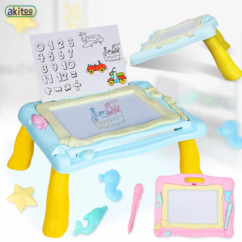 

akitoo Drawing board children's color hand drawing board Graffiti drawing board magnetic writing Learning supplies toys #504
