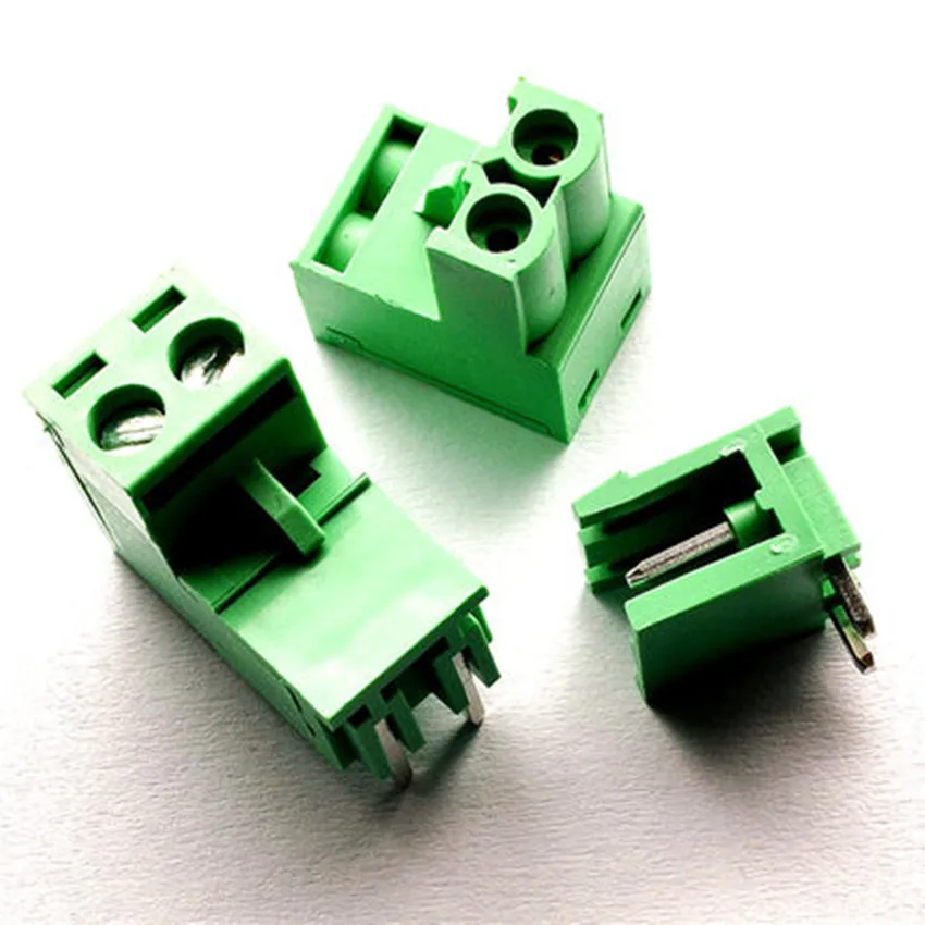 10 sets 5 08 2pin Right angle Terminal plug type 300V 10A 5 08mm pitch connector