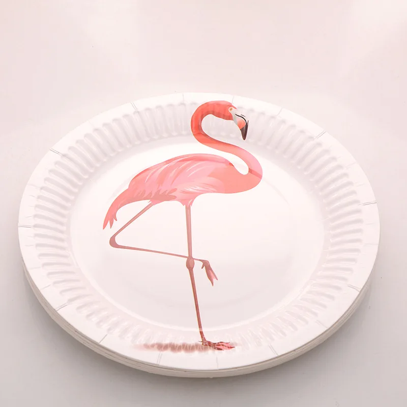 

10Pcs Flamingo pink cartoon Party Decoration Paper Plates Cups Napkins Cover Baby Shower Birthday Decors Kids Party Supplies