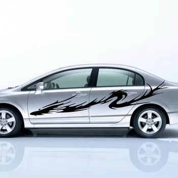 

Car Dragon Flames Tribal Racing 101'' Door Decal for Civic Vinyl stickers Black ZC165
