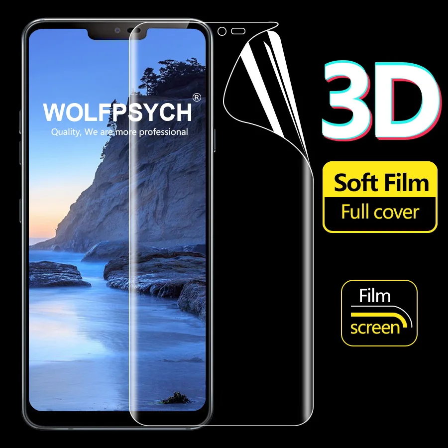 

WOLFPSYCH Soft Full Cover Screen Protector For G7 One LG X5 Hydrogel Film For LG G7 ThinQ G6 TPU Silicone Sticker Protective