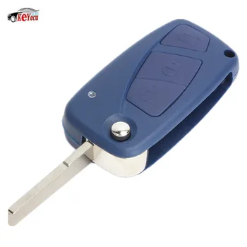 

KEYECU Replacement Flip Remote Key Fob 2 Button 434MHz PCF7946 Chip for Fiat Punto Ducato Stilo Panda Central Blue Color