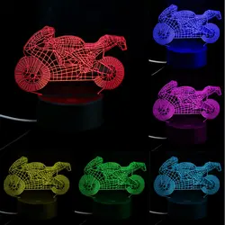 USB Новинка 7 цветов Изменение мотоциклетные свет в ночь 3D настольная лампа настольная Домашний Декор L15
