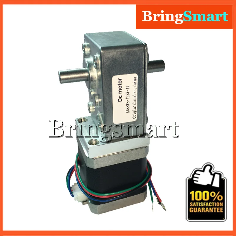 

58SW-42BY 12Volt DC Stepping Geared Motor Dual Output Shaft Self-locking Worm Stepper Reduction Motor