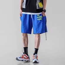 Мужские пляжные шорты летние высокие уличные спортивные шорты мужские Япония уличная хип-хоп свободные повседневные короткие брюки джоггеры тренировочные брюки