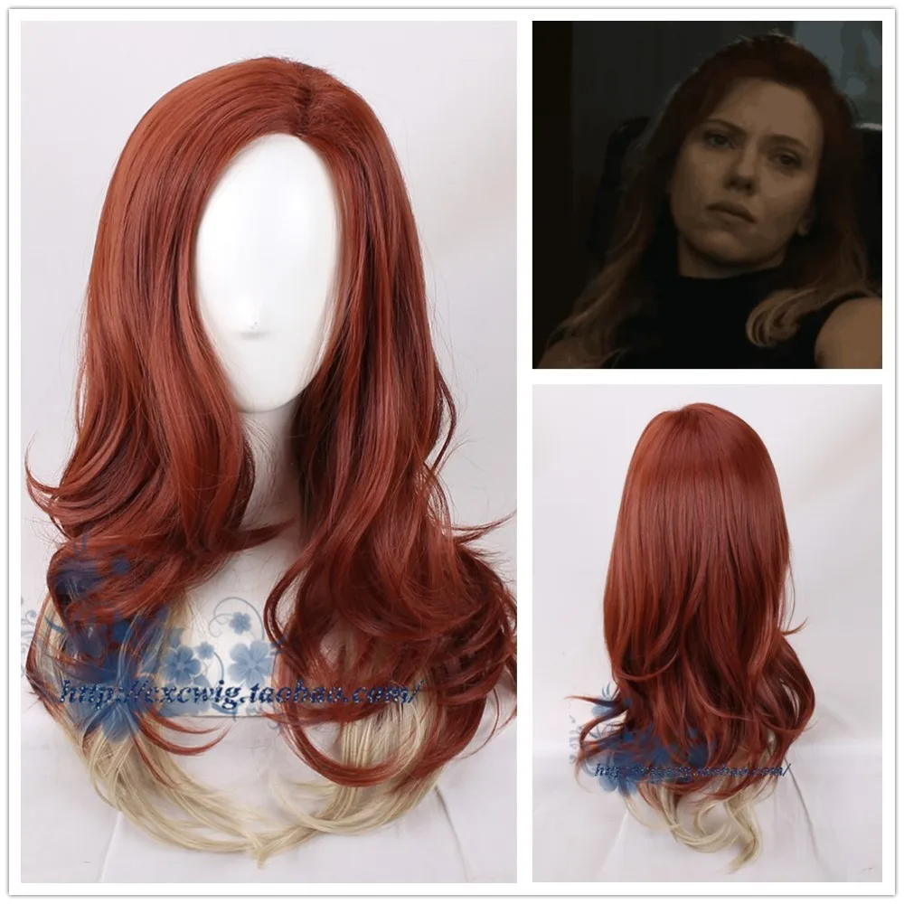 

Avengers: Endgame Black Widow Cosplay Wig Natasha Romanoff Gradient Long Hair Women Halloween Party Cosplay Prop + Wig Cap