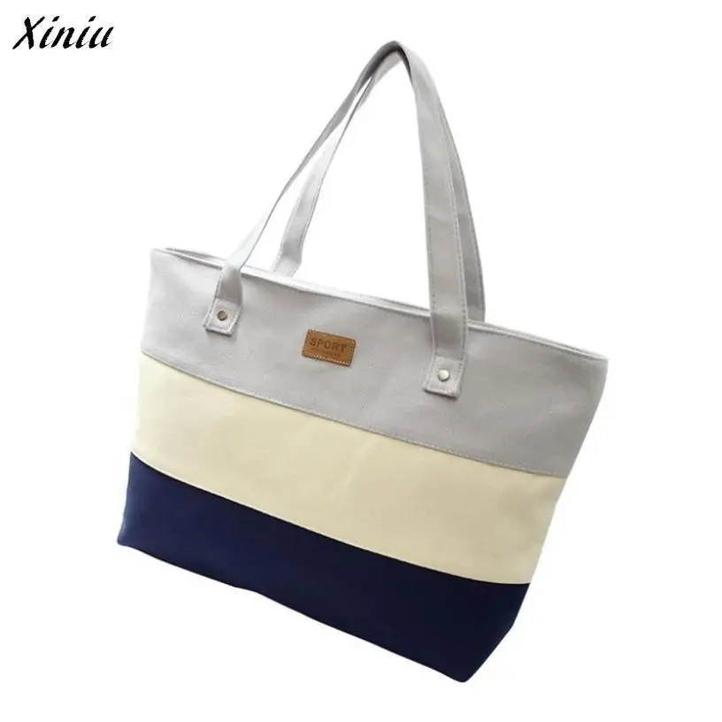 

Xiniu Multicolor Striped Women Tote Bag Women Messenger Bags Canvas Shoulder Bags Bolsos Mujer #0