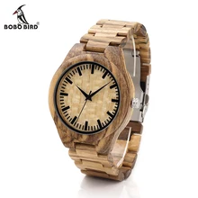 BOBO de AVES V-G23 Cebra Madera De Madera Relojes de Marca de Lujo Para Hombre de Cuarzo Reloj de Pulsera con Movimiento de Japón del relogio masculino