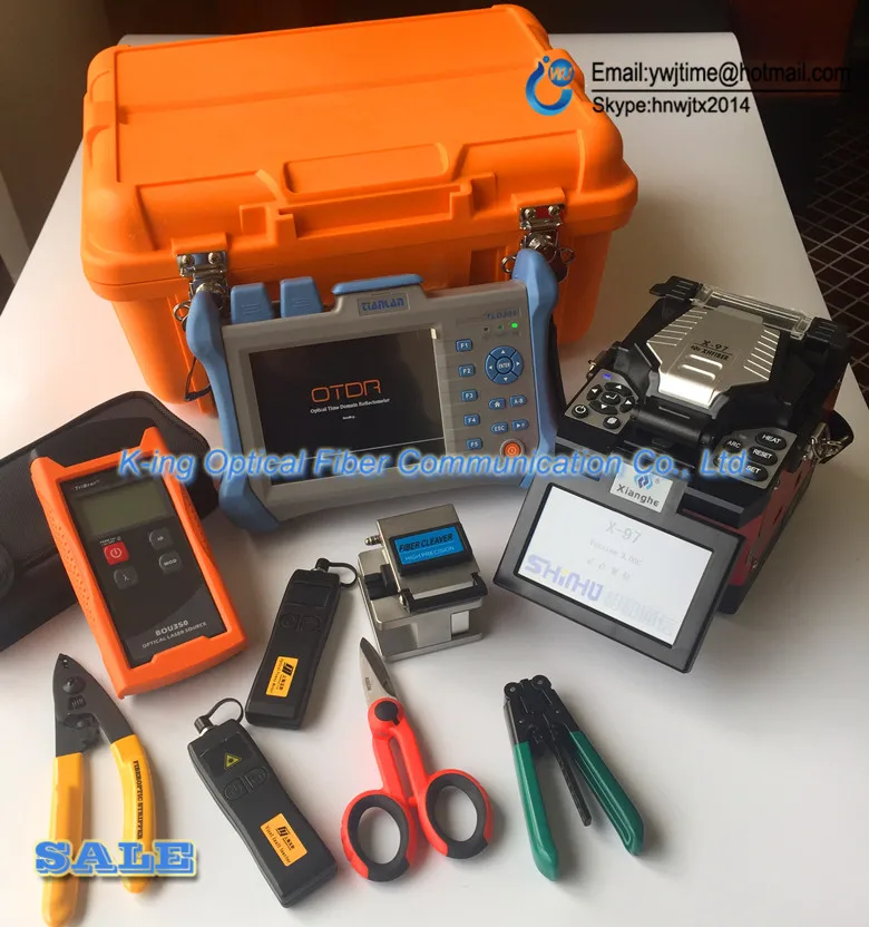 

X97 Optical Fiber Fusion Splicer + VFL+Optical Power Meter + Optical Laser Source + Kevlar Scissors + KING96 OTDR 120KM