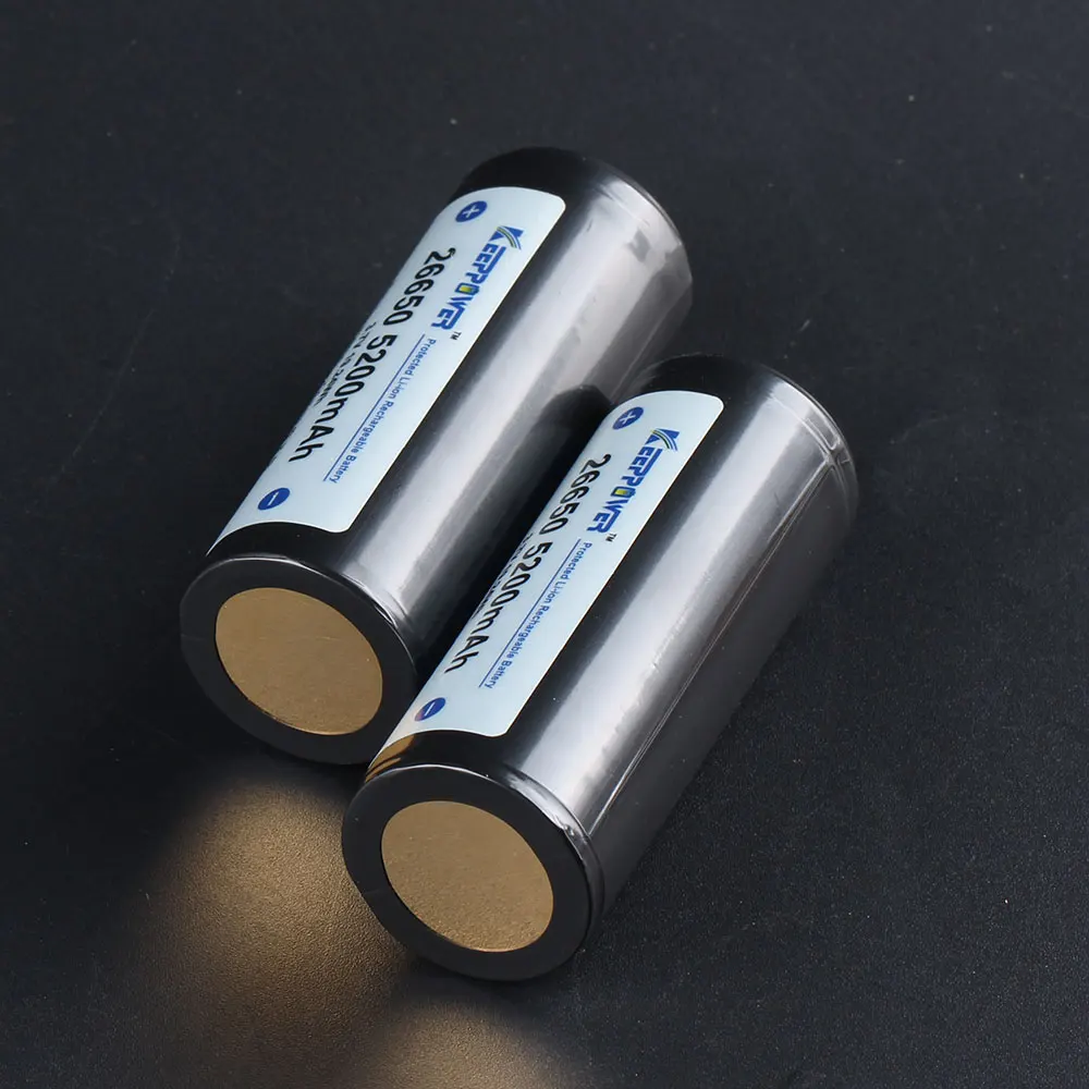 1 шт. защищенный Keeppower 26650 5200mAh 3,7 v фонарик батарея ICR26650