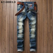 Luxury Mens Brand Jeans 100% Cotton Fashion Ripped Denim Pants For Man Vaqueros Hombre Slim fit Casual Men Jeans Trousers