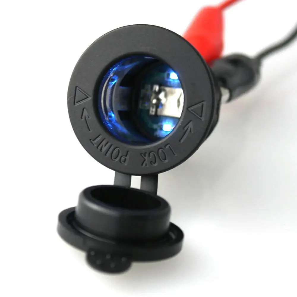 

12V-24V Auto Car Cigarette Lighter Power Socket Plug Outlet with Blue Led Light Dustproof Automobiles Accessories