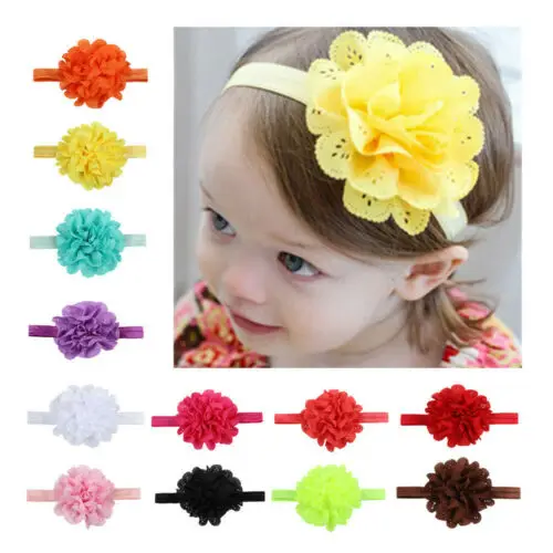 

New Fashion 8Colors Kids Baby Flower Headband Cute Baby Girls Toddler Elastic Turban Hair Band Head wear Headband Accessories
