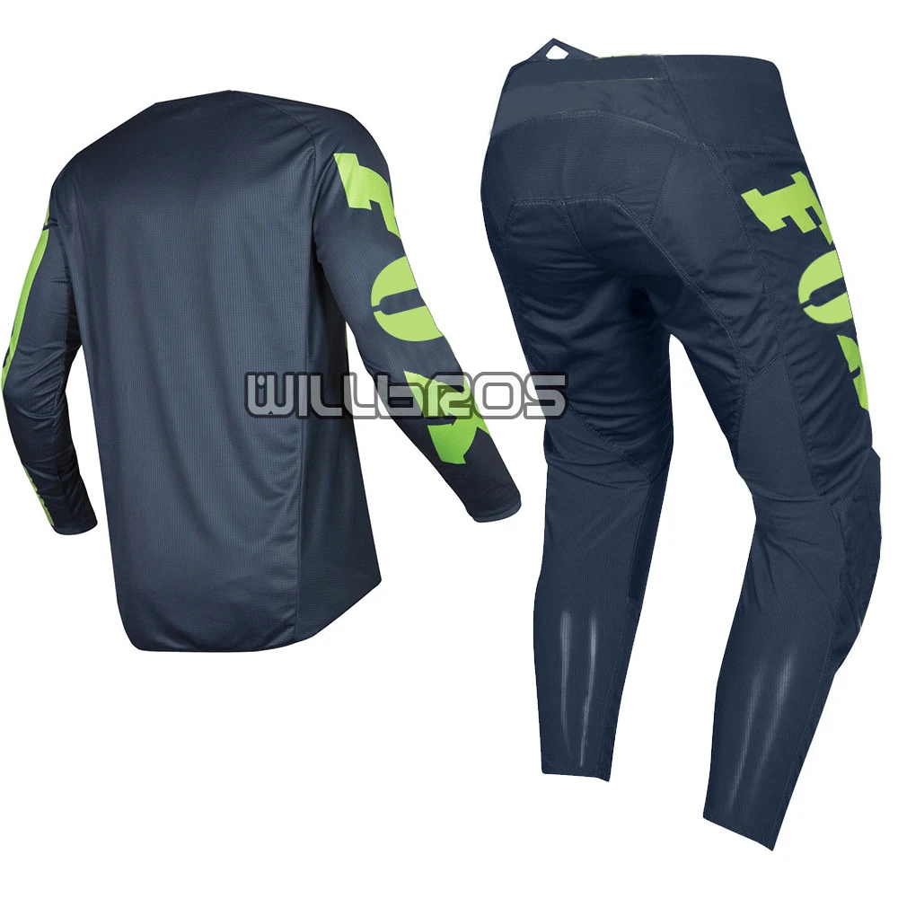 MX 180 Cota Delicate Fox Jersey& Pant комбо одежда для мотокросса Dirt Bike Off Road взрослый серый темно-синий комплект передач