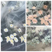 LASUI 1 ярд высококачественное двустороннее позиционирование органза кружевная ткань для творчества заказное платье с вышивкой одежда декоративные ткани O0041