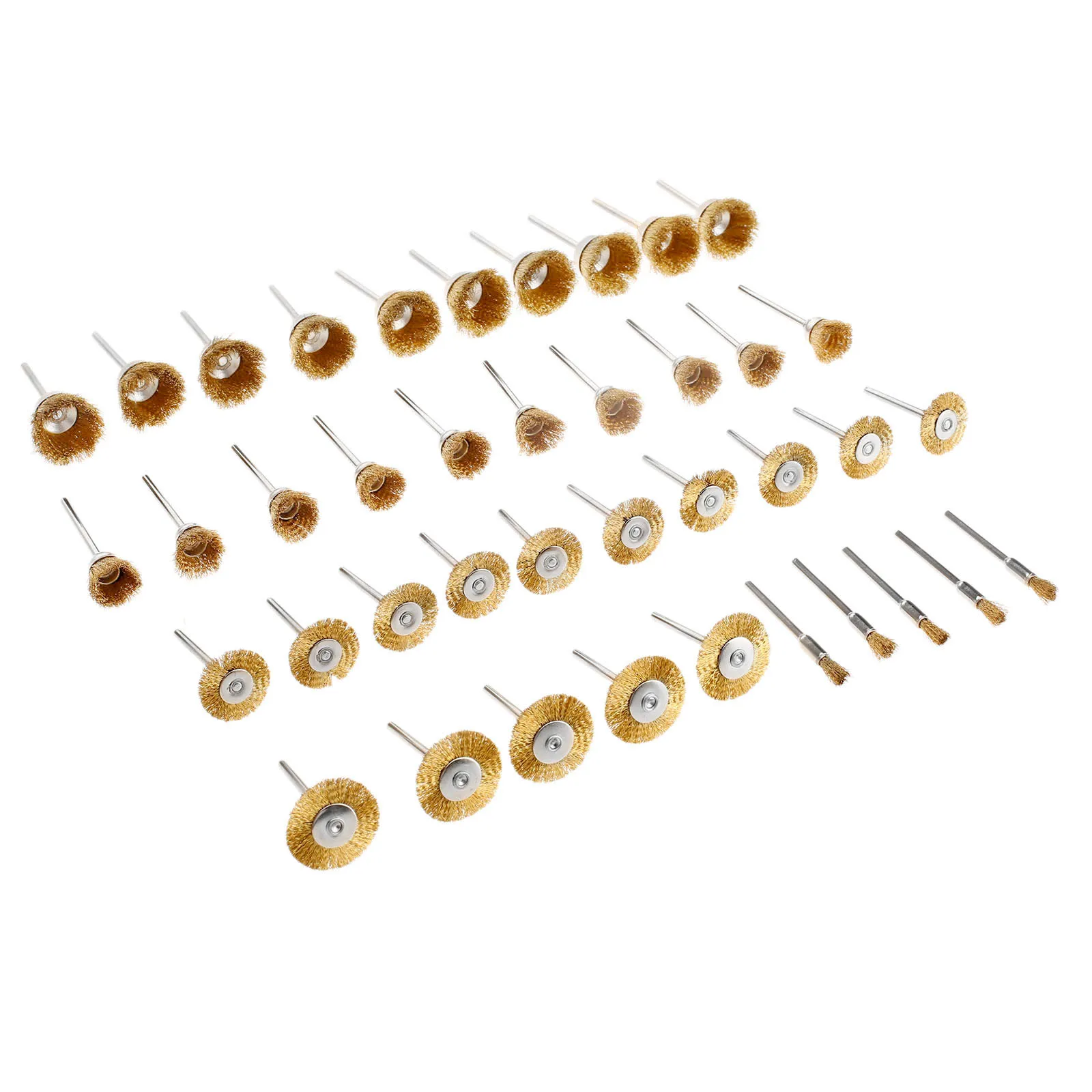 40Pcs Dremel Accessories Brass Wire Wheel Brushes Rotary Tools Burr