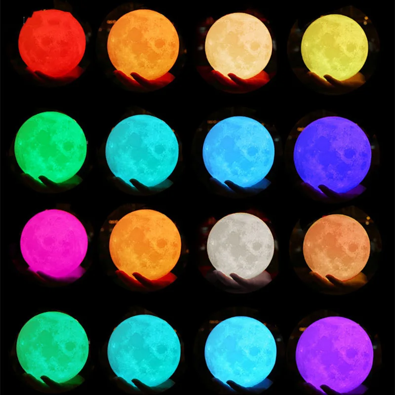 Индивидуальная новинка, 3D печать, лунный свет, лунный usb зарядка, ночная лампа, сенсорный контроль, тусклый свет, 2 цвета, CF784