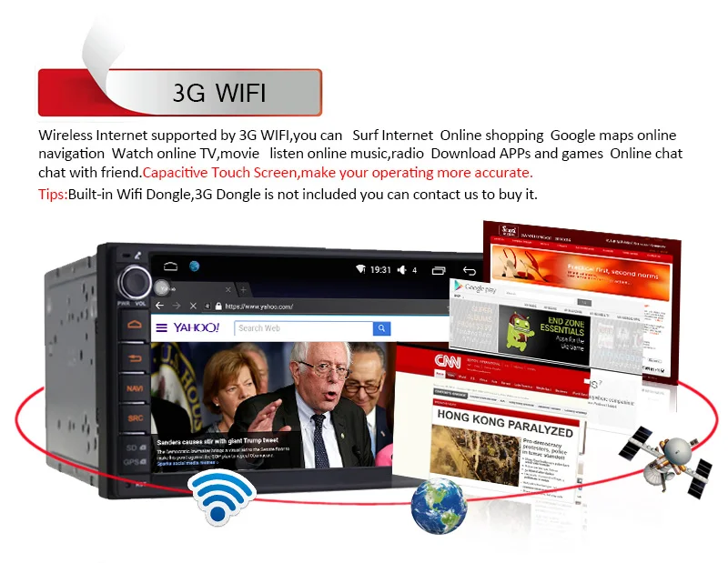 Clearance 2 Din Media Player 7.0" Touch Universal Car Radio Stereo Quad Core (2G+32GB) Android 6.0 GPS Navigator Head Unit Steering Wheel 16 Clearance 2 Din Media Player 7.0" Touch Universal Car Radio Stereo Quad Core (2G+32GB) Android 6.0 GPS Navigator Head Unit Steering Wheel 16