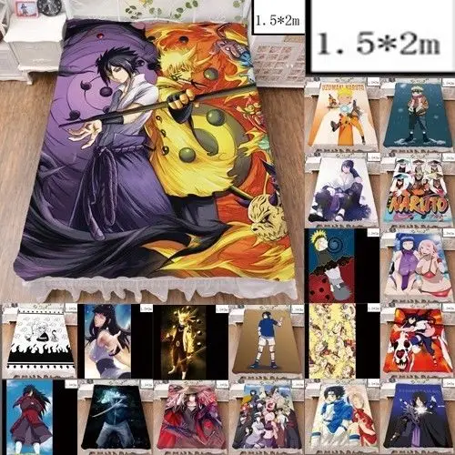 

Japanese Anime Bed Flat Sheets Naruto Sasuke Hinata Itachi Cosplay Birthday Gift