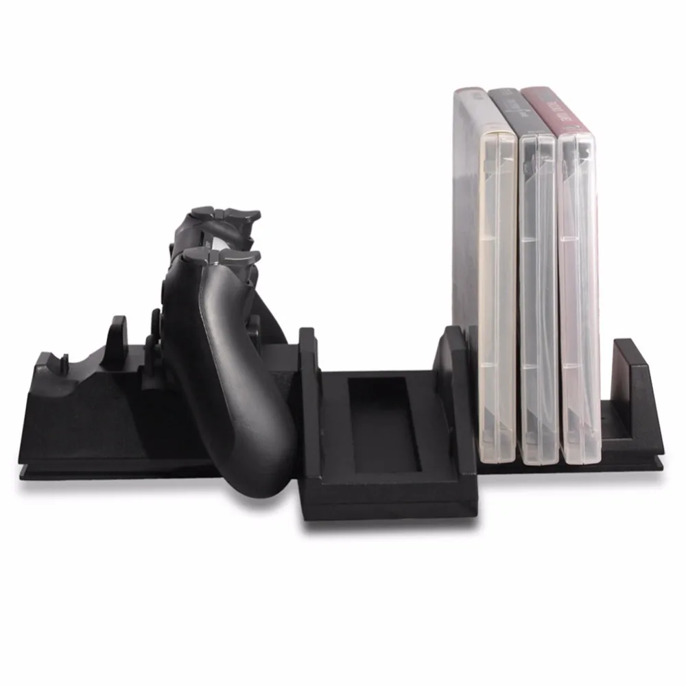 

Multi-function Heat Dissipation Cooling Base Handle Double Cooler Fan Game Controller Charge Disc Holder 2 USB Port For PS4 PRO