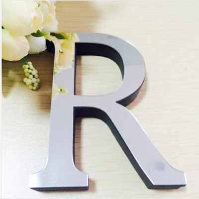 Новинка года акриловая наклейка любовь символов буквы украшение для дома английский 3d зеркало наклейки на стену Алфавит логотип - Цвет: R