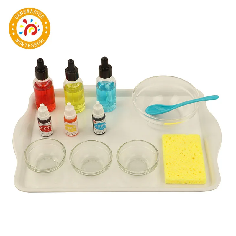  Montessori Material Color Mixing Activity Daily Life Children Toy Teaching Aids Tray Kids Toy Mini  - 4000032873176