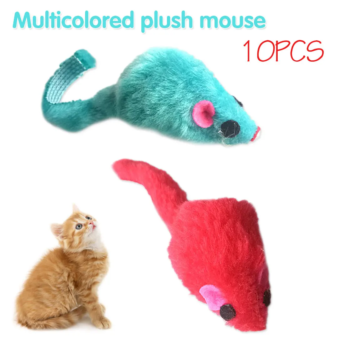 

Funny Cat Toys 10Pcs Colorful Feather Mini False MouseToys for Cat Kitten Playing Pet Scratch Toy Pet Cat Product