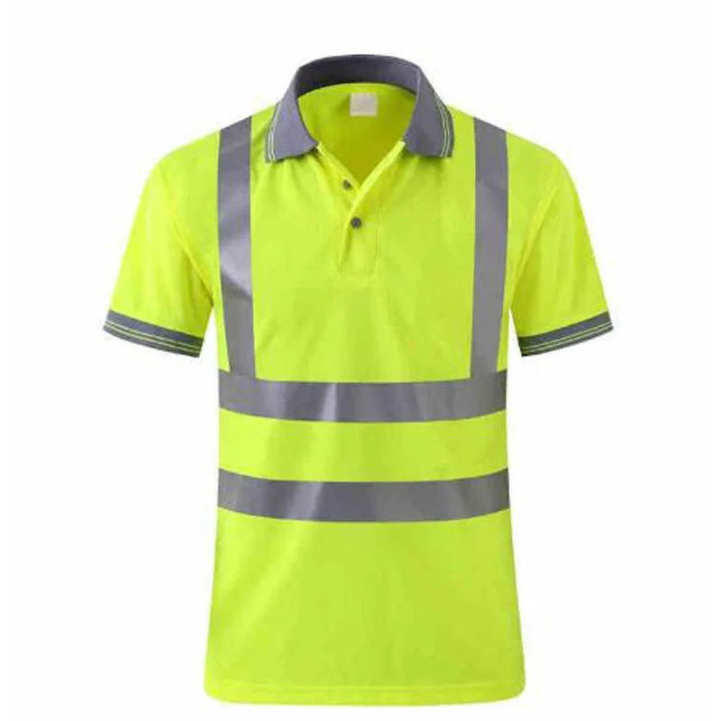 Hi vis футболка рабочая одежда спецодежда сухая футболка с коротким рукавом отражающая рубашка безопасности