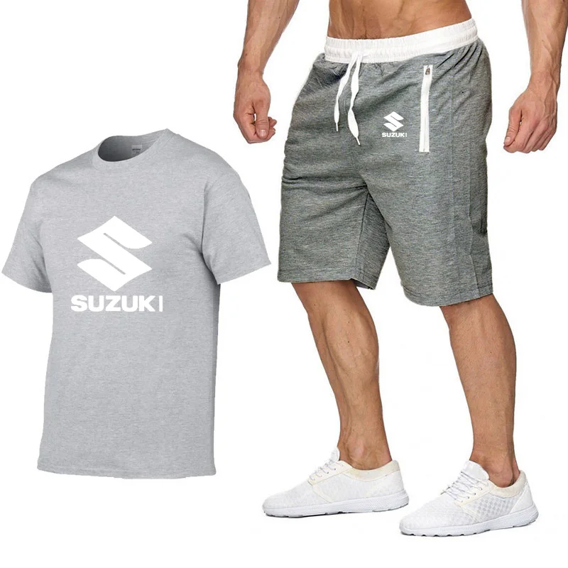 Мужская летняя футболка с короткими рукавами, автомобиль Suzuki, логотип, хип-хоп, Harajuku, футболка, высококачественные хлопковые футболки, шорты, костюм, спортивная одежда
