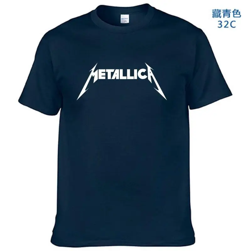 Metallica de metal duro de la banda de rock de los hombres camiseta T camisa para los hombres de algodón de manga corta Casual Tee Camisetas Masculina
