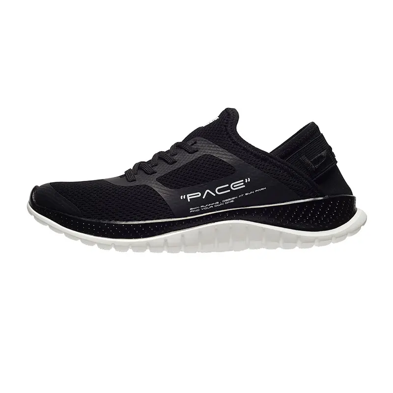 Пара амортизирующих кроссовок со шнуровкой; светильник; спортивная обувь для бега из дышащей сетки; износостойкие кроссовки без шнуровки - Цвет: Black Man