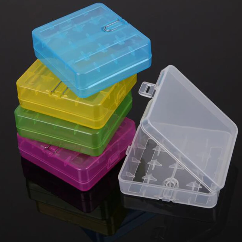 

5pcs(5 Colors) 18650 Box Portable Hard Plastic Battery Case Holder Storage Case Box for 4-18650 battery Hook Holder plastic box