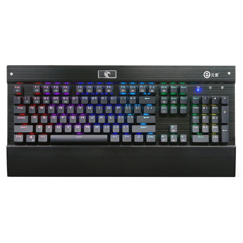 Generic Z 77 RGB Backlit 104 Keys Mechanical Gaming Keyboard with Blue Switches DIY Replaceable