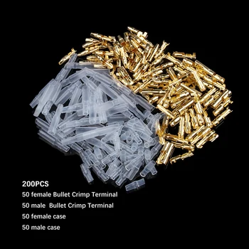 

200PCS 3.9mm Male&Female Bullet Motorcycle Connector Terminals Socket + Insulator Sleeve Cover